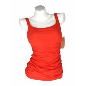 Profile By Gottex Underwire Ruched Sides Tankini Coral Size 40D 15715